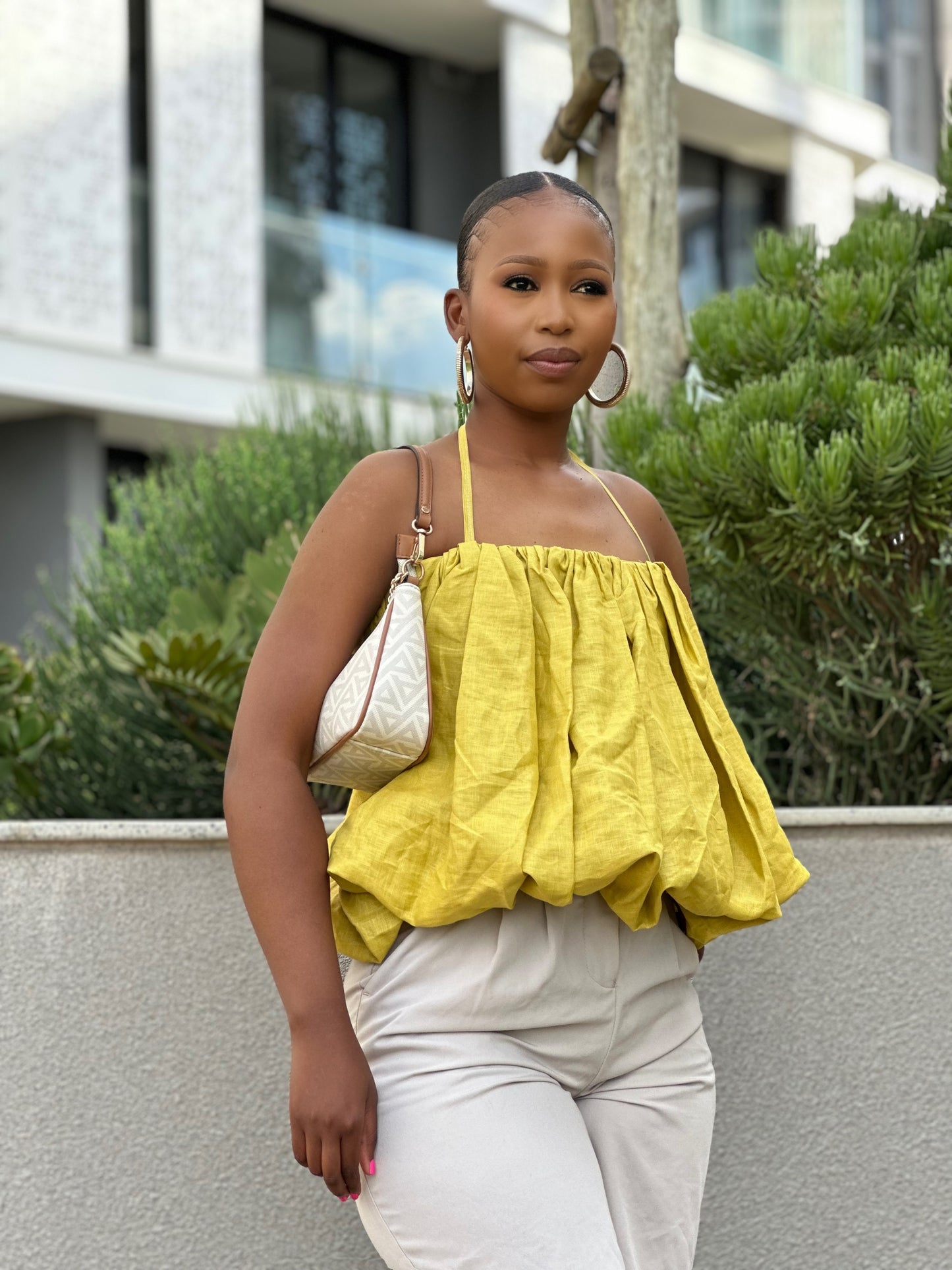 Linen-Bubble Top