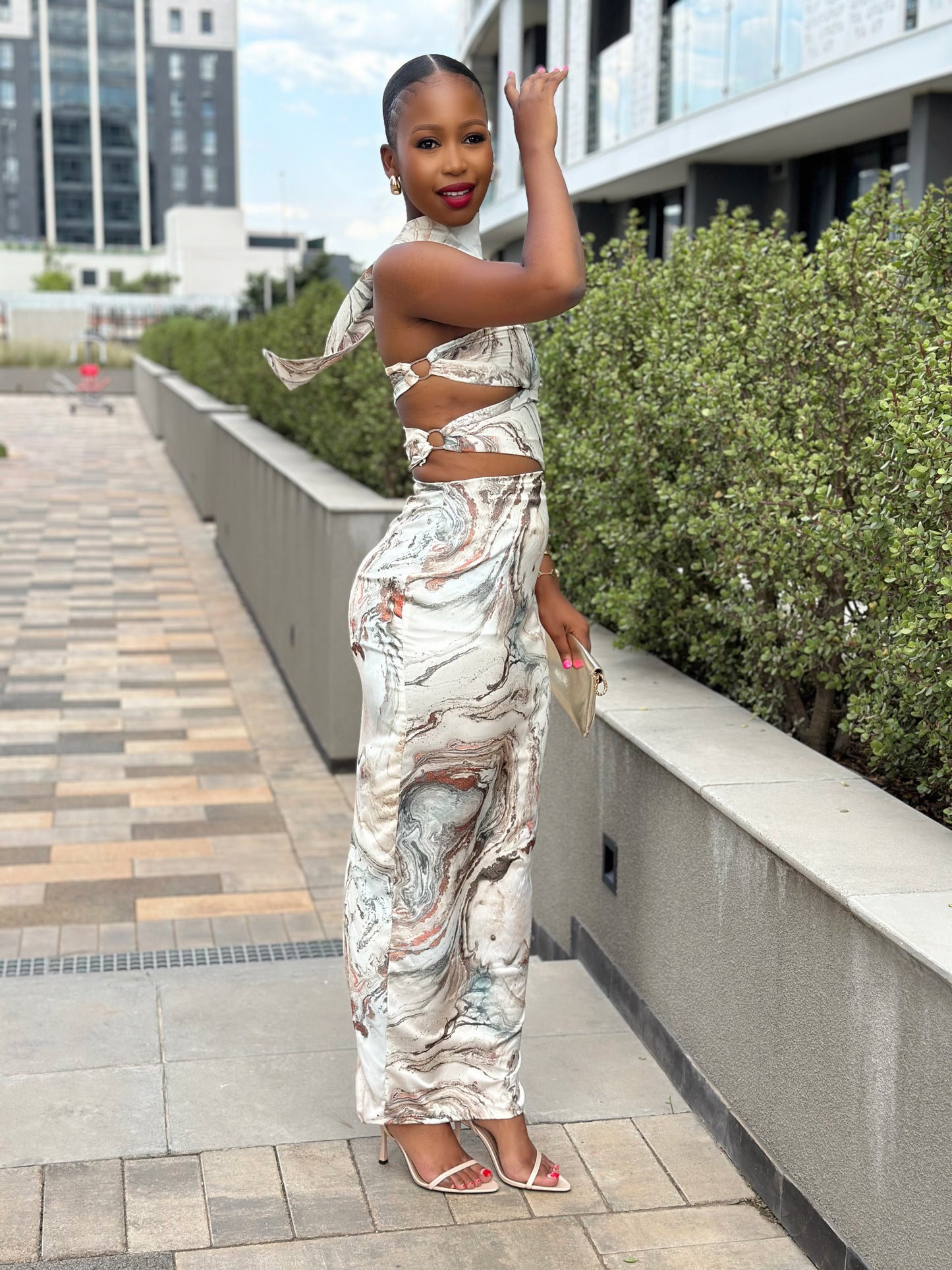 Marble Printed Dress