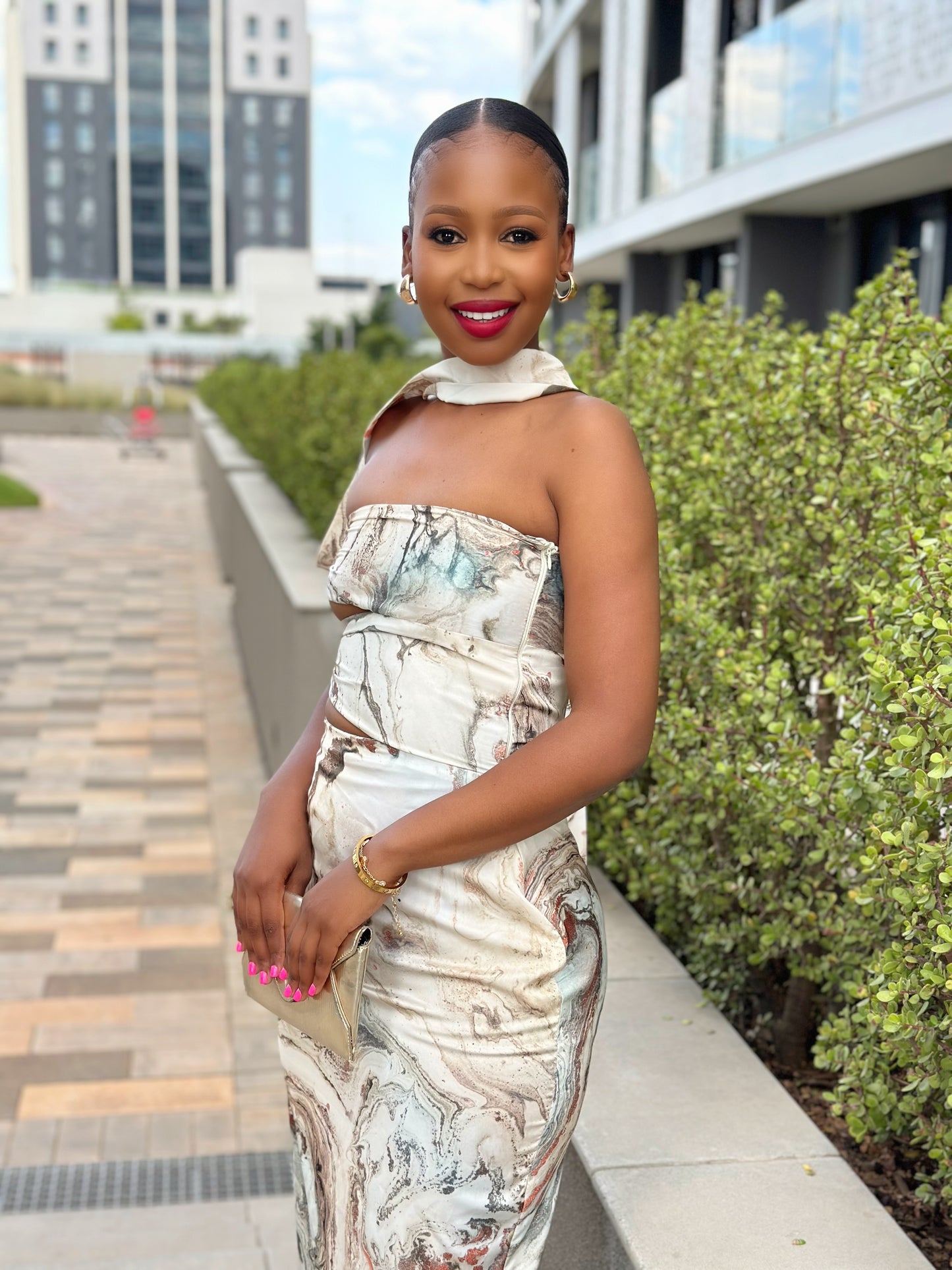 Marble Printed Dress